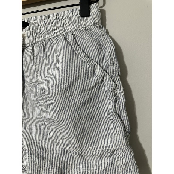 Quince 100% European Linen Drawstring Shorts Blue Pinstripe EUC Size XS - Picture 5 of 8